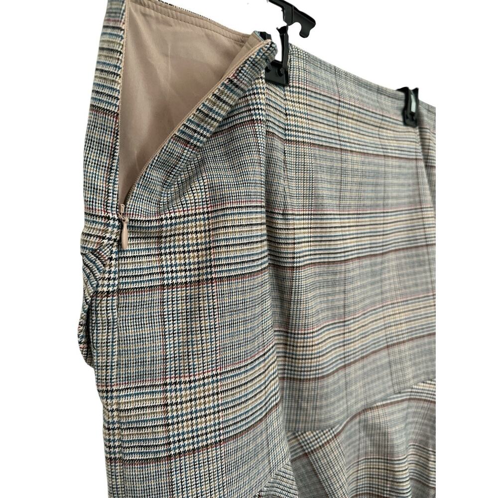 Trina Turk Womens Plaid Mini Skirt, Multicolored Size 12 classic ruffle accent - Picture 4 of 7